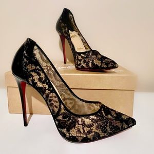 Christian Louboutin Black Patent Leather Lace
Follies Pump